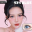 Lens mắt 434 Blue màu xanh nhám có viền nổi bật, size nhỏ - thương hiệu LUNA EYES