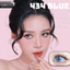 Lens mắt 434 Blue màu xanh nhám có viền nổi bật, size nhỏ - thương hiệu LUNA EYES