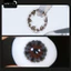 Lens mắt 096 Gray màu xám họa tiết cánh hoa đen, size lớn - thương hiệu LUNA EYES