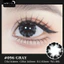 Lens mắt 096 Gray màu xám họa tiết cánh hoa đen, size lớn - thương hiệu LUNA EYES