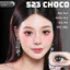 Lens mắt 523 Choco màu nâu socola vân xoáy tự nhiên, size lớn - thương hiệu LUNA EYES