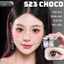 Lens mắt 523 Choco màu nâu socola vân xoáy tự nhiên, size lớn - thương hiệu LUNA EYES