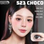 Lens mắt 523 Choco màu nâu socola vân xoáy tự nhiên, size lớn - thương hiệu LUNA EYES