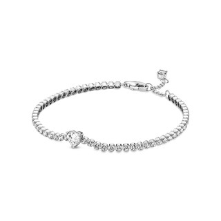 Vòng Tay Tennis Bạc Pandora Timeless Trái Tim Đính Đá Trong Suốt - Sparkling Heart Tennis Bracelet
