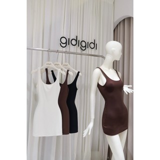 GIDIGIDI - NINA DRESS 10514 đầm hai dây cổ tròn chất thun co giãn dáng ngắn basic