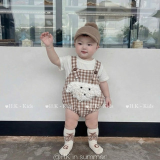 [Hàng thiết kế] Body cho bé - set yếm bé trai bé style Hàn Quốc siêu xinh - bodysuit trẻ em, áo liền quần, bodychip