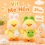 Gấu Bông Vịt Mỏ Hỗn Cosplay Ếch Và Thỏ Mini 25cm Đáng Yêu, Lông Kim Mượt, Mỏ Nhựa PP