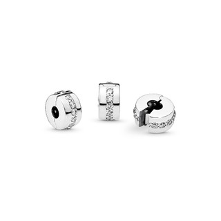 Charm Bấm Pandora Bạc Đính Hàng Đá CZ Trong Suốt - Clear Sparkling Row Clip Charm