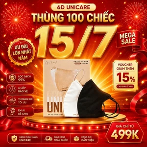 Combo 100 Chiếc 6D UNICARE - Khẩu Trang 6D UNIMASK 3 Lớp Kháng Khuấn, Chống Tia UV