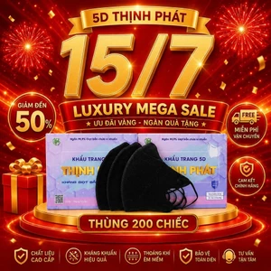 Thùng 200 Chiếc khẩu trang y tế 5D Thịnh Phát 3 lớp kháng khuẩn Chống giọt bắn Chống tia UV