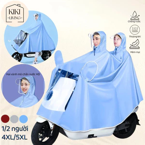 Áo Mưa Chống Thấm Nước Cánh Dơi To Rộng Phủ Kín Xe -Áo Mưa 1 Người & 2 Người Xe Điện Xe Máy