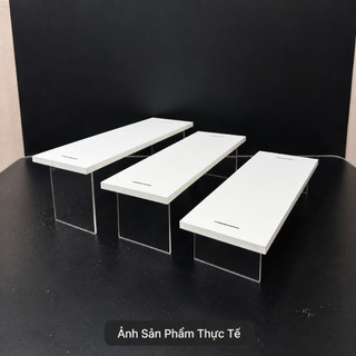 Kệ Mica Chữ U Trưng Bày Sản Phẩm Kệ Mica Mặt PVC Trắng Decor Mỹ Phẩm Phụ Kiện Livestream Mô Hình Bày Biện Bán Hàng 10cm