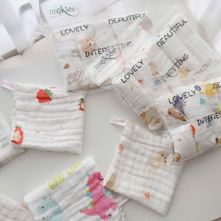 [ Set 5_B1] Khăn Xô Sữa cho bé 6 lớp, khăn nhăn mềm mại nhiều họa tiết dễ thương