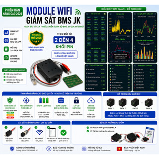 Module WIFI Giám Sát BMS JK Từ Xa RS485| Theo Dõi Pin Lithium Online| Điều Khiển BMS JK Qua Internet