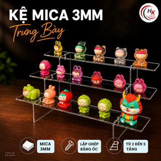 [MICA 3mm]Kệ Mica Bậc Thang 2-3-4-5 Tầng Trong Suốt Cao Cấp Khay Trưng Bày Mỹ Phẩm, Skincare, Đồ Lưu Niệm, Mô Hình Decor