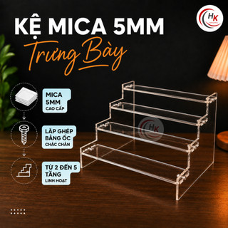 [Mica 5mm] Kệ Mica Bậc Thang Trưng Bày Mô Hình 2 3 5 Tầng – Khay Hộp Trưng Bày Mỹ Phẩm Mica Dày Trong Suốt Cao Cấp Dày