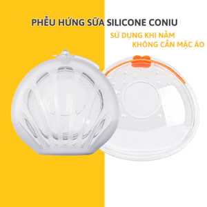 Phễu Hứng Sữa Silicone Coniu Có Nút Đậy Chống Tràn, Sử Dụng Khi Nằm, Không Cần Dùng Áo Ngực( Hộp 2 Chiếc)