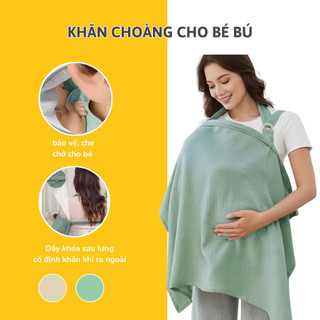 Khăn Choàng Cho Bé Bú Coniu, Chất Liệu Vải Muslin Cao Cấp Mềm Mại Thoáng Khí và Độ Bền Cao