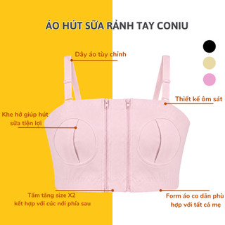 Áo Hút Sữa Rảnh Tay Coniu 100% Cotton Thoáng Mát, Mặc Hút Sữa Cho Mẹ.