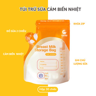 Túi Trữ Sữa Coniu Có Cảm Biến Nhiệt An Toàn, Giữ Lạnh Tốt 1 Hộp 30 Cái