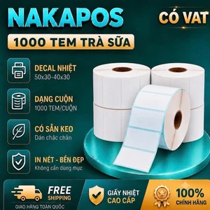 TEM TRÀ SỮA 50x30MM 40x30 DÁN LY 50*30 40*30 DÁN CỐC 30x50 30x40 TEM PHỤ 50*30 NHÃN DÁN 50x30 GIẤY NHIỆT