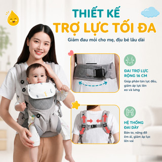 Địu Trợ Lực Coniu Omini 360  Siêu Nhẹ, Gấp Gọn - Hỗ Trợ Giảm Áp Lực, Cho Bé Từ 3 Đến 36 Tháng