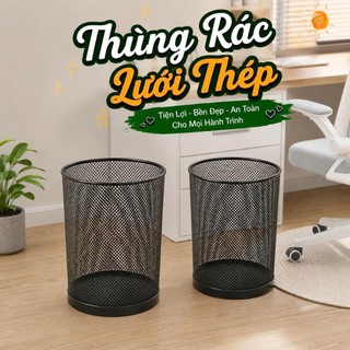 Thùng rác lưới thép màu đen,công nghệ nướng kim loại,giỏ đựng giấy vụn văn phòng,phòng ngủ HomieTech