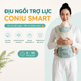 Địu Em Bé Sơ Sinh Coniu, 9 Tư Thế Chống Gù Cho Bé từ 0- 36 Tháng Tư Thế Gọn Nhẹ Bề mặt Vải 5D Thoáng Khí