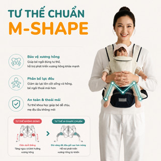 Địu Em Bé Sơ Sinh Coniu, 9 Tư Thế Chống Gù Cho Bé từ 0- 36 Tháng Tư Thế Gọn Nhẹ Bề mặt Vải 5D Thoáng Khí