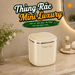 Thùng đựng rác mini luxury HomieTech để bàn sang trọng có nắp đậy, thùng rác 2 màu sang trọng