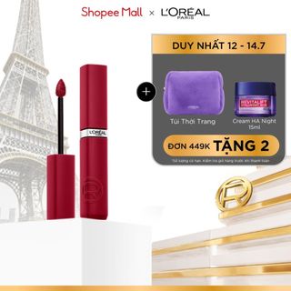Son kem mịn lì nhẹ môi, & 16H lâu trôi, chuẩn màu căng mướt L’Oreal Paris Infallible Matte Resistance 5ML | 115