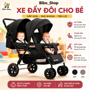 Xe Đẩy Đôi Cho Bé BLUBABY ( Có Thể Gấp Gọn Được Nằm Ngồi Nhiều Tư Thế )Sẵn Hàng