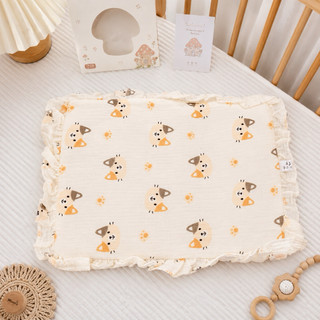 Gối lót Xô Bông Muslin Hàn, Gối Phẳng Sơ Sinh Đến 1 Tuổi Vải Mềm, Thấm Hút Tốt, Êm Ái Cho Bé