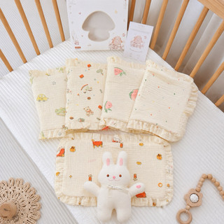 Gối lót Xô Bông Muslin Hàn, Gối Phẳng Sơ Sinh Đến 1 Tuổi Vải Mềm, Thấm Hút Tốt, Êm Ái Cho Bé