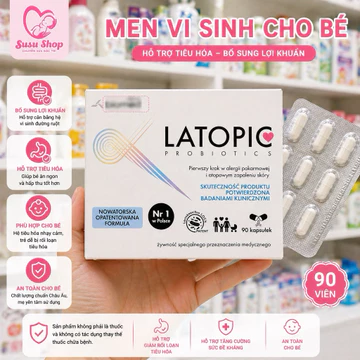 [CHO BÉ DỊ ỨNG] Men vi sinh Latopi.c cho bé dị ứng 90 viên | Hỗ trợ tiêu hoá – bổ sung lợi khuẩn | Dạng viên dễ dùng