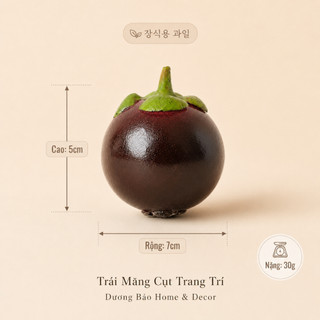 Trái Măng Cụt Giả Cao Cấp Trang Trí | Trái Cây Giả Nhựa Foam Giống Thật Decor Quán Cà Phê Khách Sạn