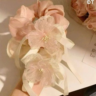 Dây cột tóc nữ cánh hoa cao cấp sang trọng cho bạn gái màu pastel