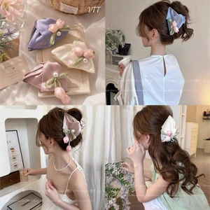 Kẹp tóc hình bông hoa phong cách thời trang Pháp nhiều màu dành cho bạn nữ
