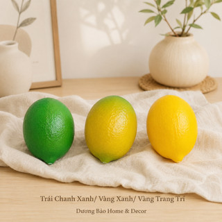 Trái Chanh Giả Cao Cấp Trang Trí | Trái Cây Giả Nhựa Foam Giống Thật Decor Quán Cà Phê Khách Sạn