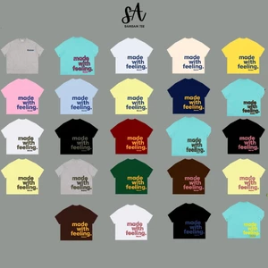 Áo Thun Boxy Tay Ngắn Cotton 250gsm " MADE WITH FEELING " Áo Phông Forrm Rộng Unisex Nam
