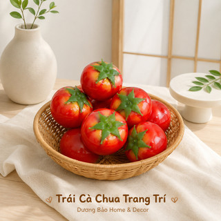 Trái Cà Chua Giả Cao Cấp Trang Trí | Trái Cây Giả Nhựa Foam Giống Thật Decor Quán Cà Phê Khách Sạn
