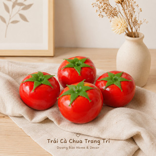 Trái Cà Chua Giả Cao Cấp Trang Trí | Trái Cây Giả Nhựa Foam Giống Thật Decor Quán Cà Phê Khách Sạn