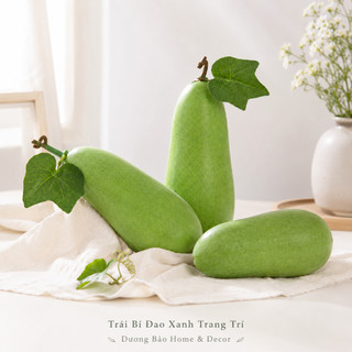 Trái Bí Đao Giả, Bí Xanh Giả Cao Cấp Trang Trí | Trái Cây Giả Nhựa Foam Giống Thật Decor Quán Cà Phê Khách Sạn