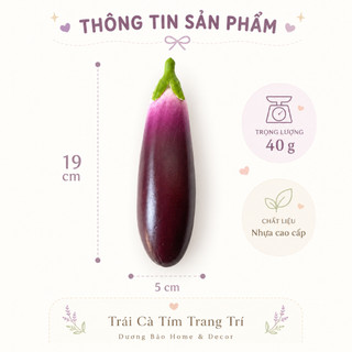 Trái Cà Tím Giả Cao Cấp Trang Trí | Trái Cây Giả Nhựa Foam Giống Thật Decor Quán Cà Phê Khách Sạn
