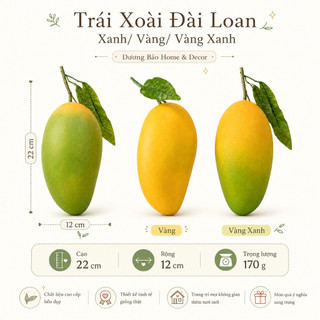 Trái Xoài Đài Loan Giả Cao Cấp Trang Trí | Trái Cây Giả Nhựa Foam Giống Thật Decor Quán Cà Phê Khách Sạn