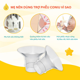 Trợ Phễu Silicone Coniu, Đệm Hạ Size Phễu Size 15-17-19-21-24mm, Hút Sữa Hiệu Quả và Êm Ái (Hộp 01 Chiếc)