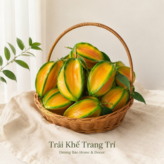 Trái Khế Giả Cao Cấp Trang Trí | Trái Cây Giả Nhựa Foam Giống Thật Decor Quán Cà Phê Khách Sạn