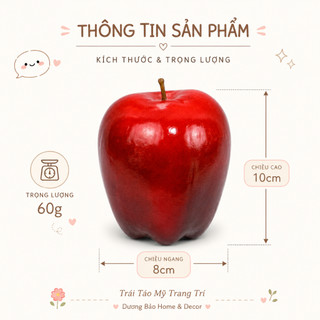 Trái Táo Mỹ Giả Cao Cấp Trang Trí | Trái Cây Giả Nhựa Foam Giống Thật Decor Quán Cà Phê Khách Sạn
