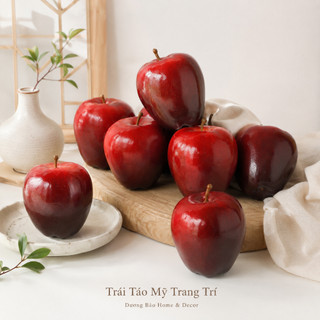 Trái Táo Mỹ Giả Cao Cấp Trang Trí | Trái Cây Giả Nhựa Foam Giống Thật Decor Quán Cà Phê Khách Sạn