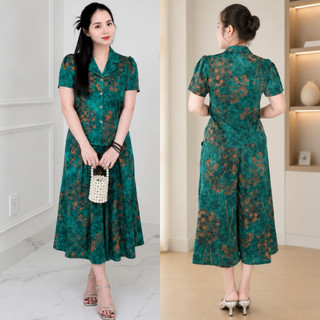 Đồ bộ trung niên quần ống rộng chất lụa thoáng mát Ms138, Sét đồ kiểu cho các mẹ
